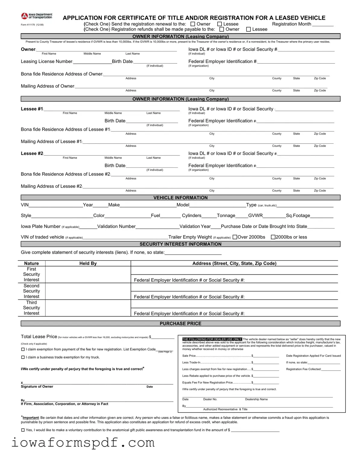 Get Iowa 411179 Form in PDF