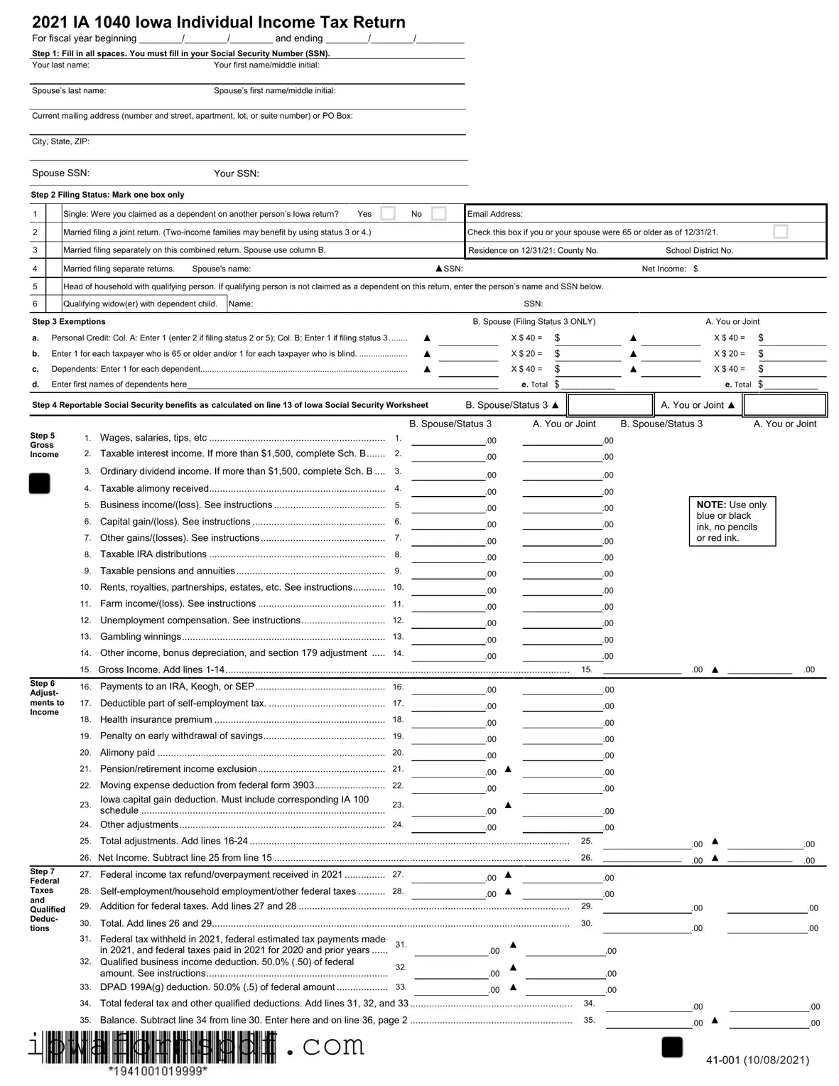 Get Iowa Income Tax Form in PDF