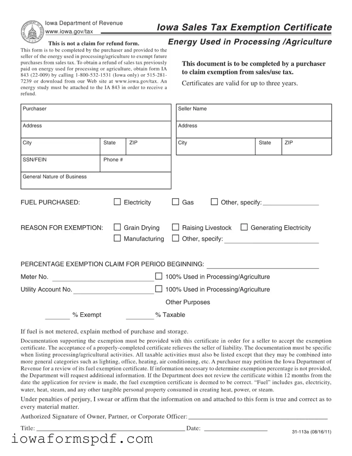 Get Iowa Resale Certificate Form in PDF
