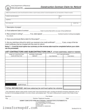Get Iowa 35 003A Form in PDF