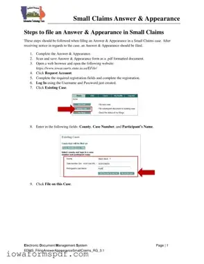 Get Iowa Appearance and Answer Form in PDF