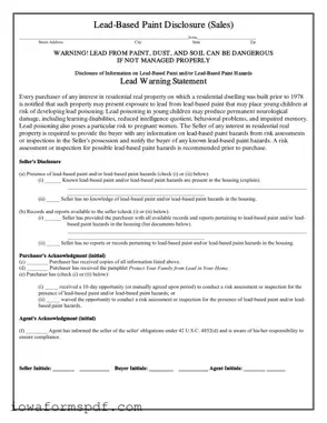 Get Iowa Lead Form in PDF