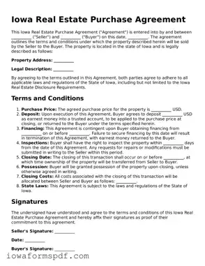 Attorney-Verified  Real Estate Purchase Agreement Template for Iowa