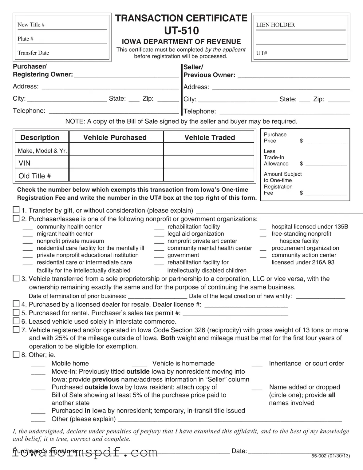 Get Ut 510 Iowa Form in PDF